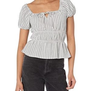 New Madewell Omaha Tiered Peplum Top Size L